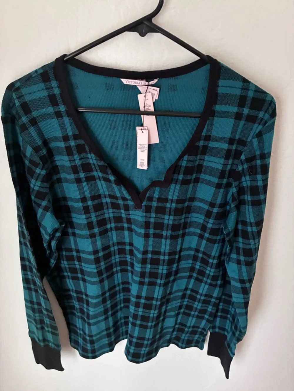 Victoria's Secret Teal and Black Plaid Lounge Set - Picture 4 of 8